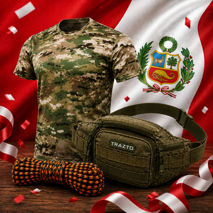 Combo Patriota Táctico | Polo Táctico + Canguro Táctico + Paracord (Regalo)