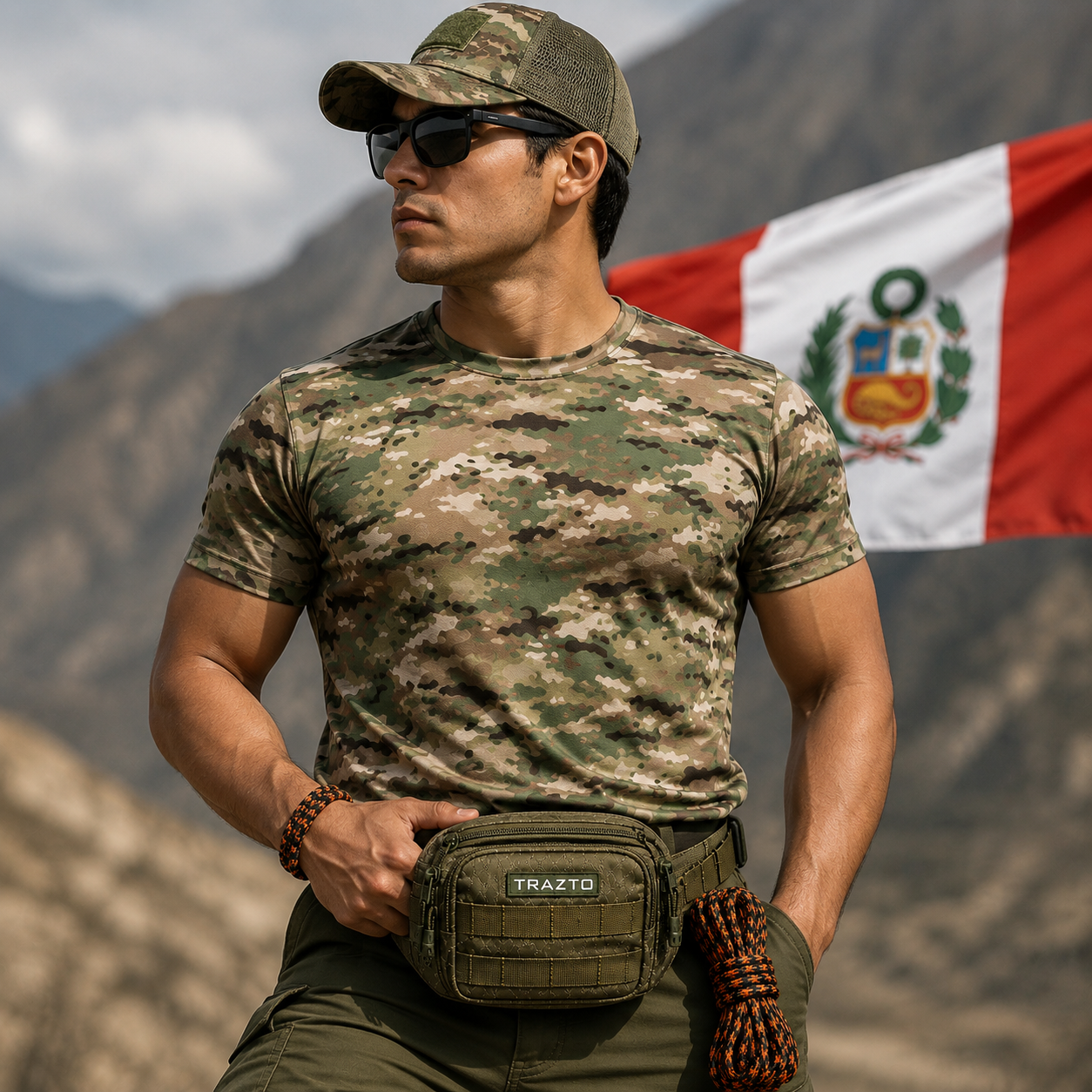 Combo Patriota Táctico | Polo Táctico + Canguro Táctico + Paracord (Regalo)