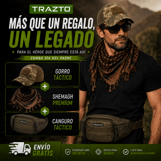 Especial Día del Padre | Canguro Táctico + Gorro Táctico + Shemagh