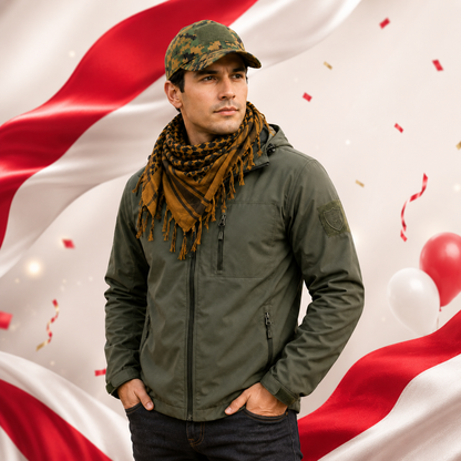 Combo Patriota Táctico | Casaca Cortaviento + Shemagh + Gorro Táctico (Regalo)