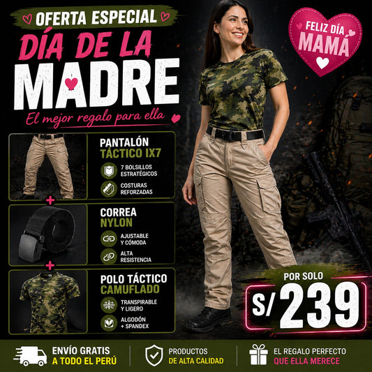 Trazto | Polo Táctico + Correa Nylon + Pantalón Táctico IX7 - PROMOCIÓN EXCLUSIVA DÍA DE LA MADRE