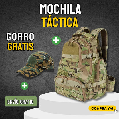 Mochila Táctica 40L+Gorro Táctico Gratis